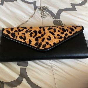 Leopard print clutch